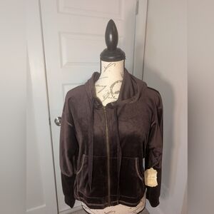 New! Altar'd State Deep Brown Velour Hoodie Size M